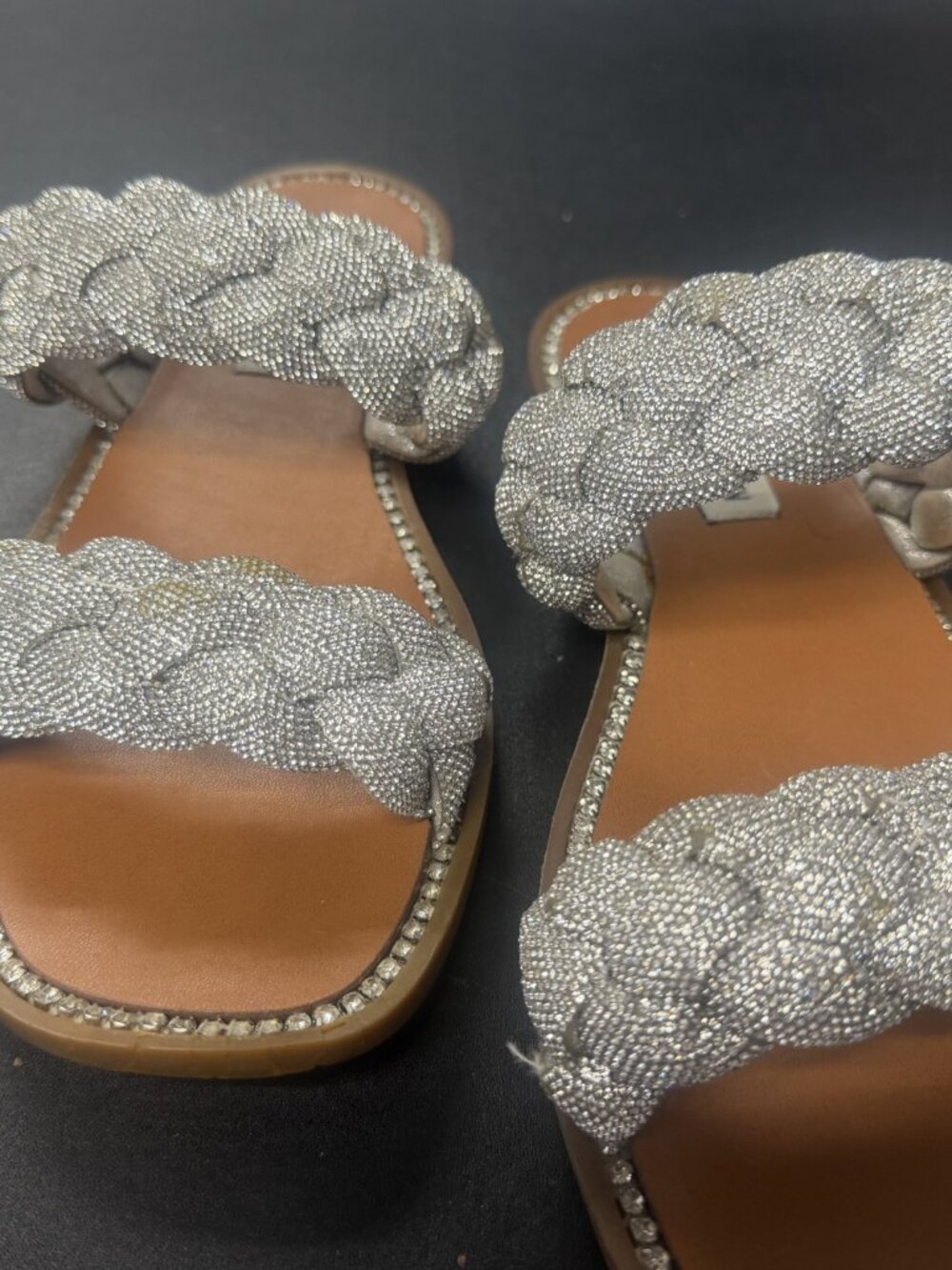 Steve Madden Newbie Rhinestone Sandal-size 9